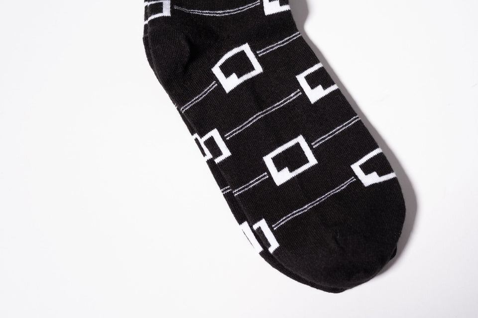 IEXer #BoxesAndLines Socks - Black