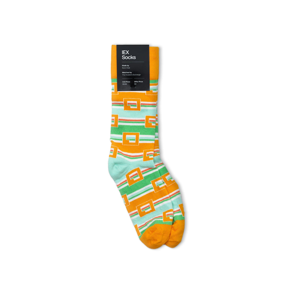 IEXer #BoxesAndLines Socks - Orange