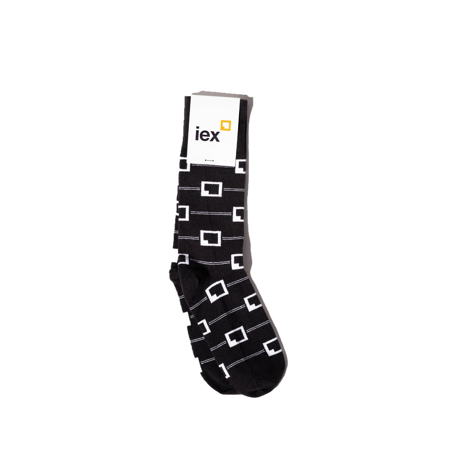 IEXer #BoxesAndLines Socks - Black